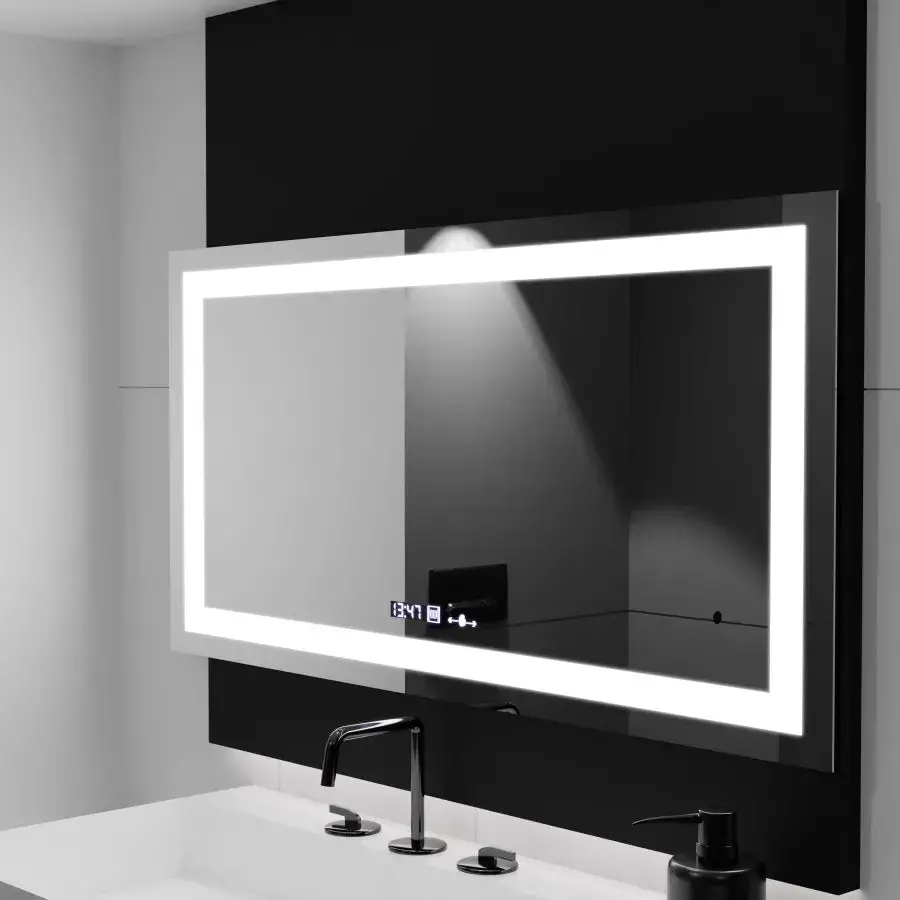 Oglinda LED Rectangulara, 160x80cm, Verite MotionGlow Marcello, Sistem Dezaburire, Ceas & Termometru, Dimabila