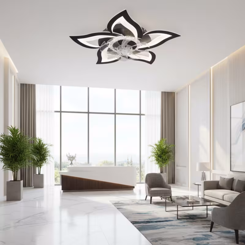 Previzualizare 2: Lustra LED Ventilator ANEMO cu Telecomanda, 49W, D85cm, Lumina Rece/Neutra/Calda, Metal si Plastic, Negru