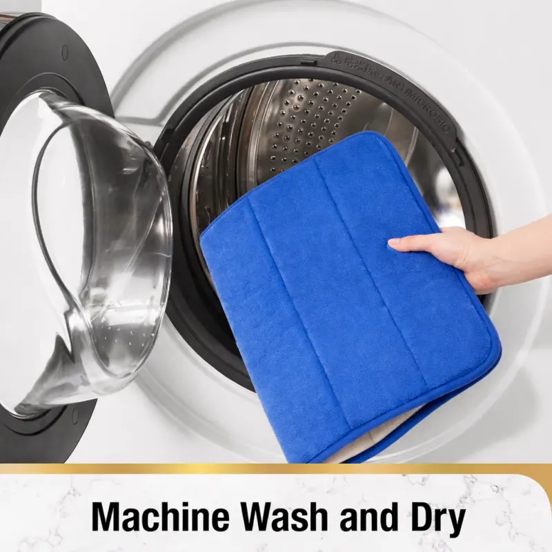 Previzualizare 2: Covoras de Baie, 50x80 cm, Albastru, Antiderapant, Absorbant