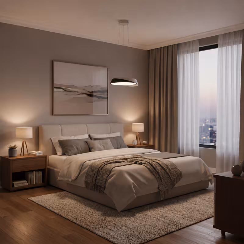 Previzualizare 2: Lustra LED cu telecomanda SCHECTE, 3000K/4000K/6000K, 96W, Metal si Plastic, Alba+Neagra
