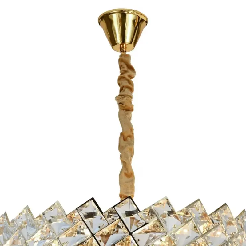 Previzualizare 4: Candelabru Cristal WINDSOR Nobile 5xE14, Diametru 39cm, Auriu Lucios, Inaltime Reglabila