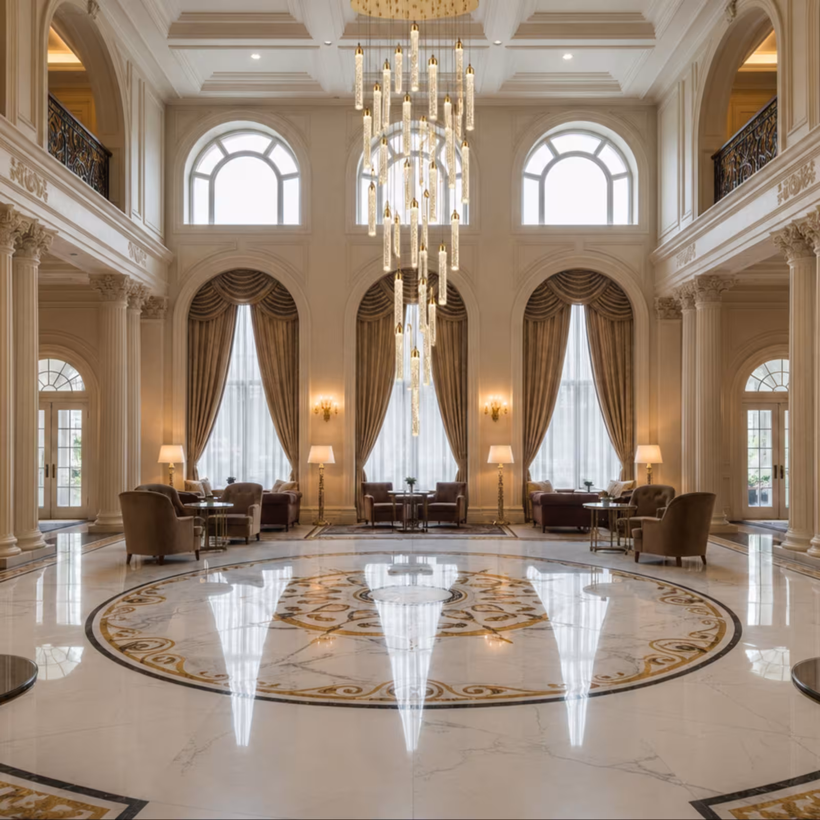 Candelabru Cristal LAGOM LED cu Telecomanda, Suspendat, 30 Surse, 90W, Lumina Calda/Neutra/Rece, Diametru 60cm, Inaltime Reglabila, Auriu, Metal si Cristal