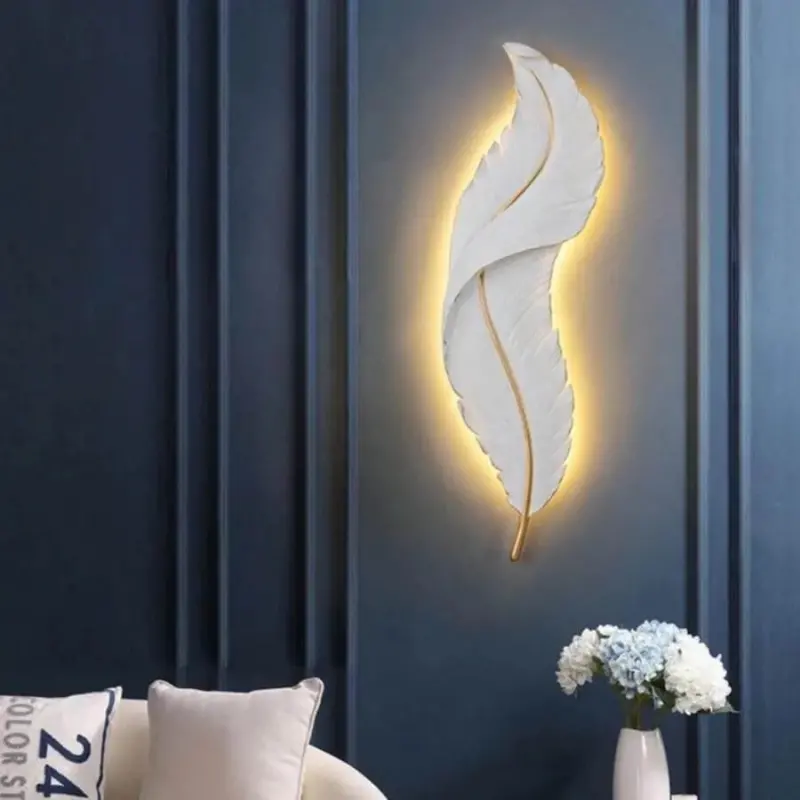 Previzualizare 3: Aplica LED Esther, forma Pana, 36W, 87cm Alb/Auriu