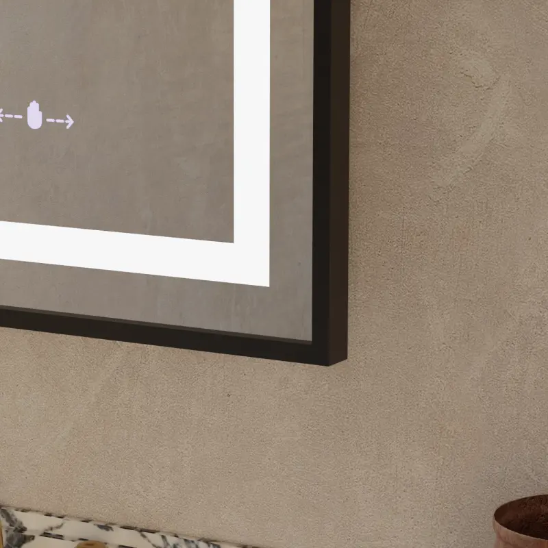 Previzualizare 4: Oglinda LED Rectangulara, 50x70cm, Verite Majeste Noir Motion Glow Marcello, Sistem Dezaburire, Ceas & Termometru, Dimabila