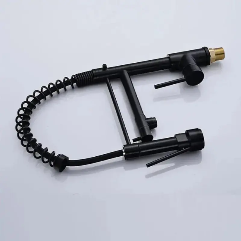 Previzualizare 3: Baterie Bucatarie cu Dus Extractibil, Inox si Alama Negru, YD/201