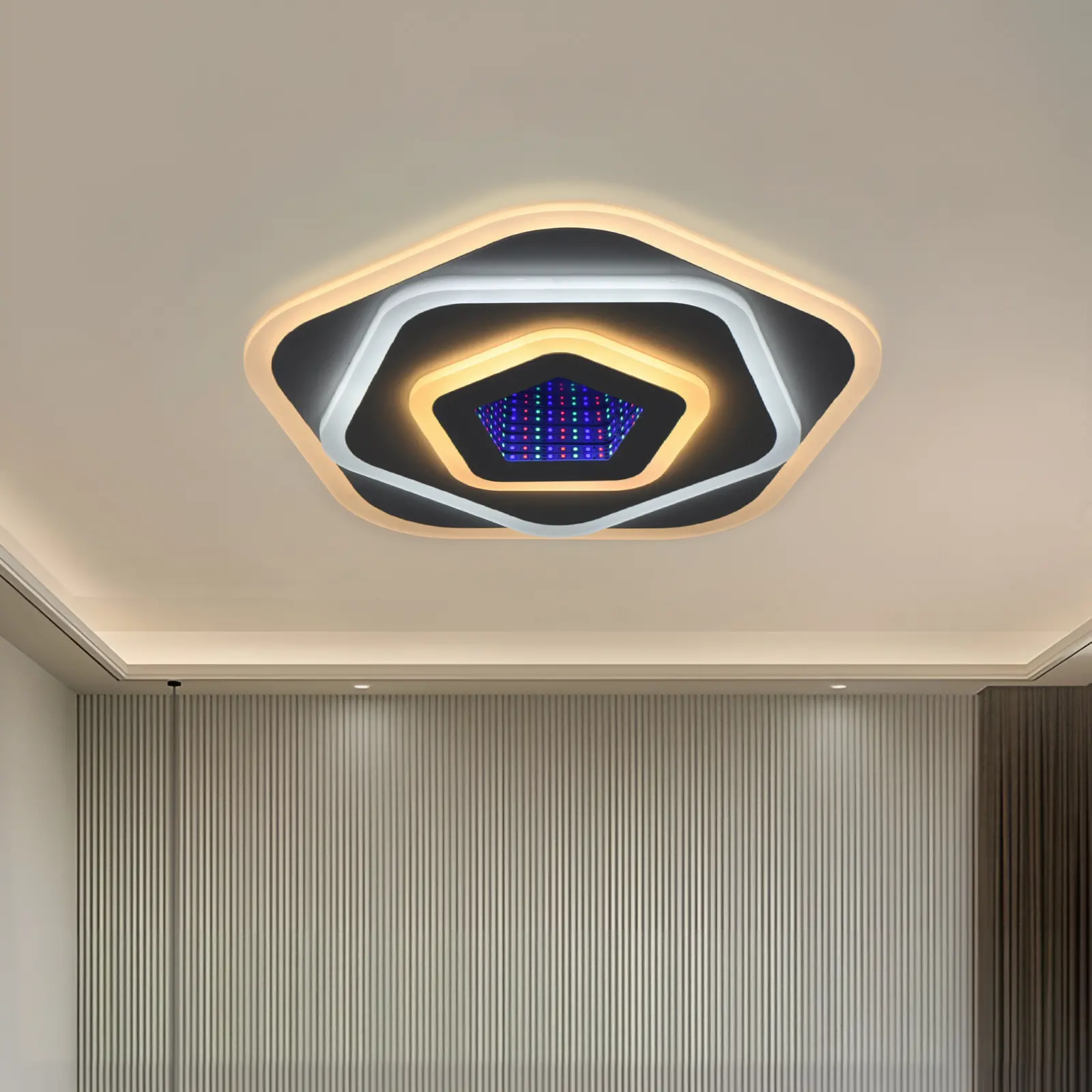 Lustra LED NEXA 3D 39W, Diametru 23cm, lumina Rece/Calda/Neutra , Alb