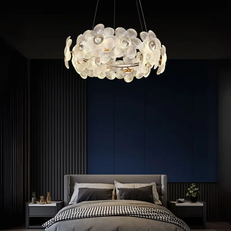 Previzualizare 3: Candelabru Cristal LED, Cadenza Allegro 40W, Diametru 48cm, Inaltime reglabila, Auriu, Lumina Calda/Rece/Neutra 3000K/4000K/6000K, Metal si Cristal