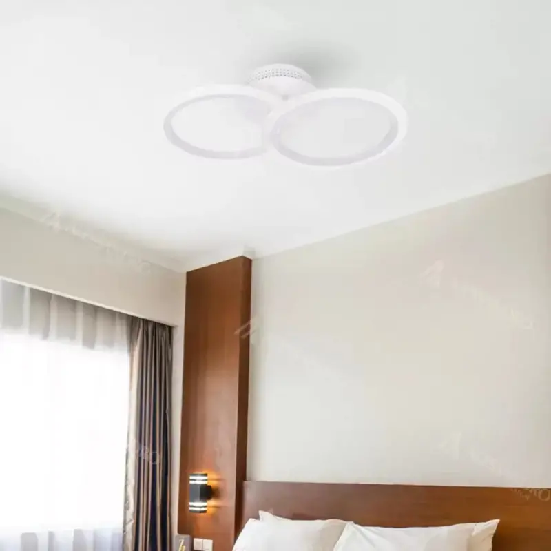 Lustra LED cu telecomanda BETTY 27W, 2 Cercuri, lumina Rece/Calda/Neutra, Dimabila, Alb