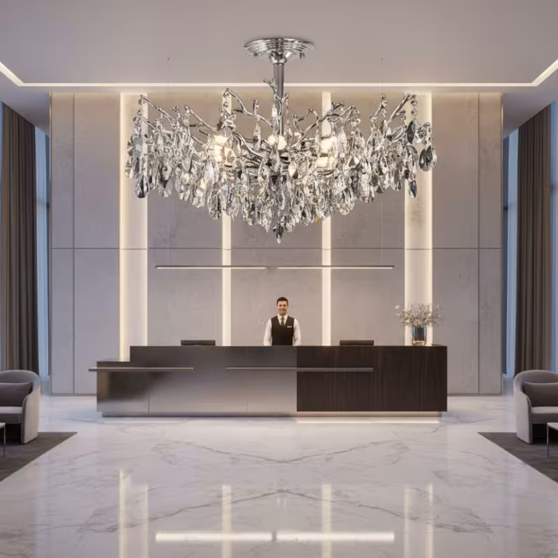 Previzualizare 2: Candelabru Cristal REINA Regalis, 8xE14, D80cm, Crom Lucios, Metal si Cristal