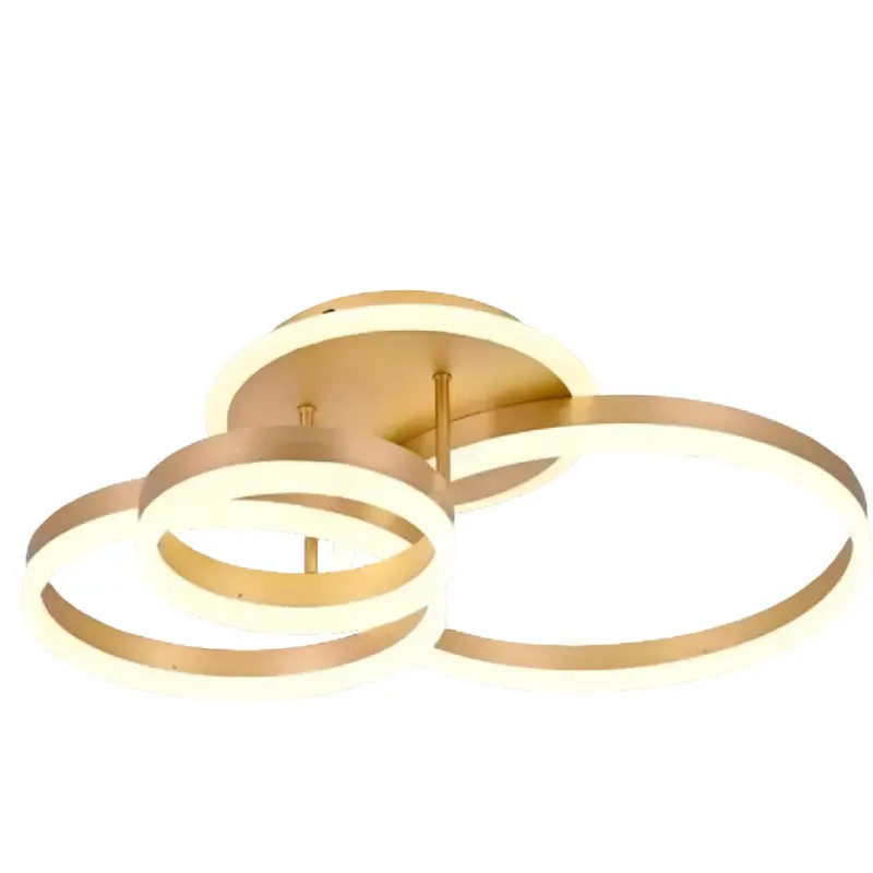 Previzualizare 3: Lustra LED cu telecomanda RIGA LILITH 68W, 3 Cercuri, lumina Rece/Calda/Neutra, Dimabila, Auriu Lucios