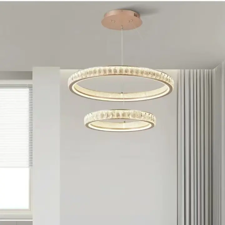 Previzualizare 3: Candelabru Cristal, KENSINGTON Magno, 111W, Auriu, 2 elemente, Inaltime reglabila, Lumina Calda/Rece/Neutra