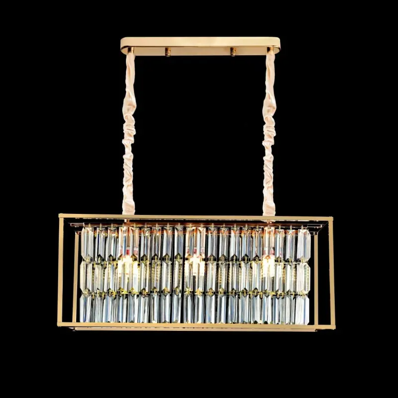 Candelabru Cristal, CC1676/650X200GD, 3xE14, Auriu Lucios, Inaltime Reglabila, Metal si Cristal