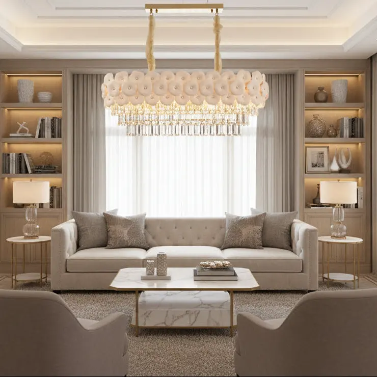 Candelabru Cristal PETAL Regalis 12xE14, 80x30 cm, Auriu, Inaltime Reglabila, Metal si Cristal