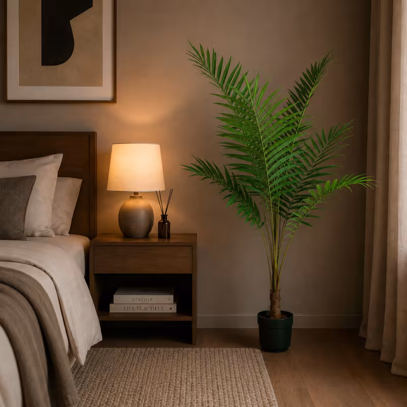 Planta Artificiala Copac Tip Palmier Kentia, Cu Frunze Elegante, 160 cm, 7 frunze, Verde, cu Ghiveci