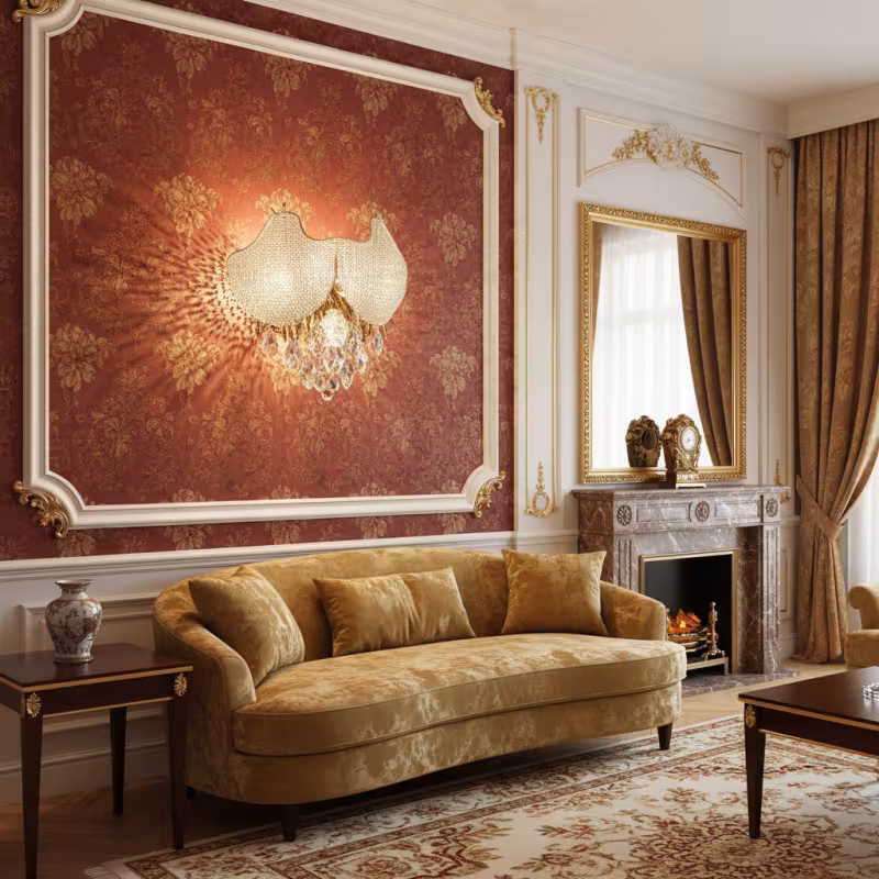 Previzualizare 3: Aplica Cristal LUXE, 3xE14, Diametru 30 cm, Inaltime 31 cm, Auriu Lucios, Design Elegant