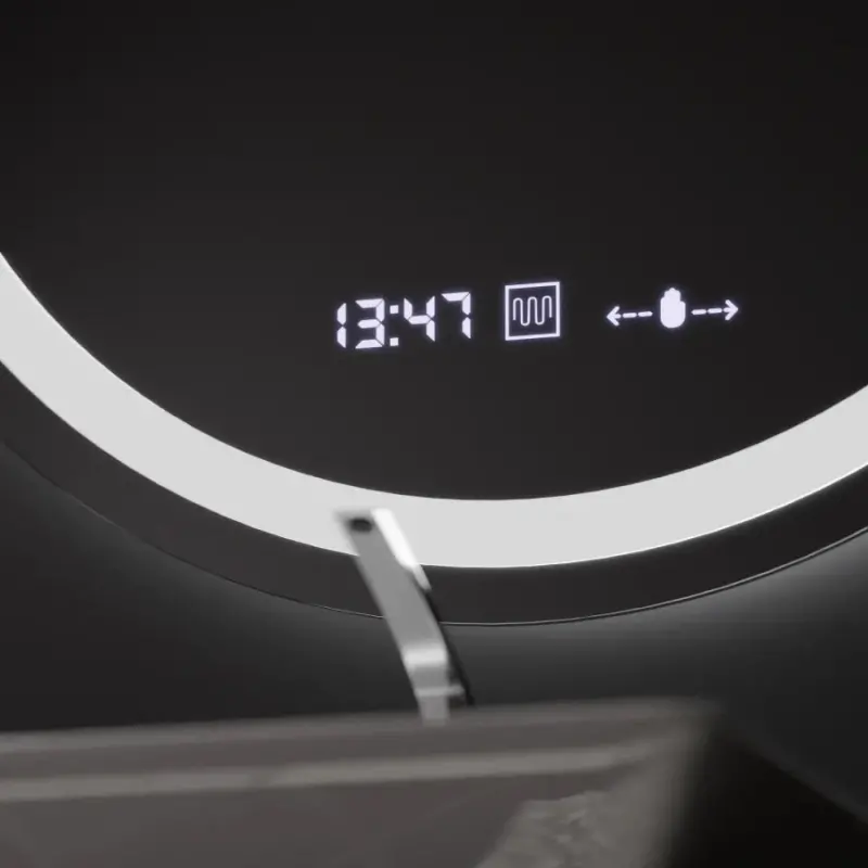 Previzualizare 2: Oglinda LED Rotunda, 80cm, Celeste MotionGlow Marcello, Sistem Dezaburire, Ceas & Termometru, Dimabila