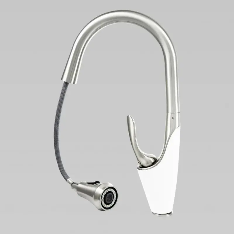 Previzualizare 3: Baterie Bucatarie cu Dus Extractibil, Alama Sanitara, Crom, W054