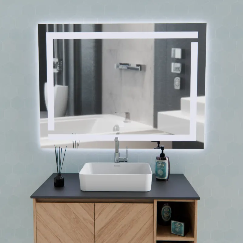 Previzualizare 3: Oglinda LED Giga, 80x60cm, Argintiu, Touch, Lumina 6000K