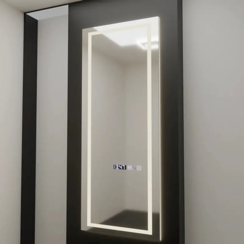 Previzualizare 3: Oglinda LED Rectangulara, 60x150cm, Alessia Senzor Radar Marcello, Sistem Dezaburire, Ceas & Termometru, Dimabila, Dressing Couture