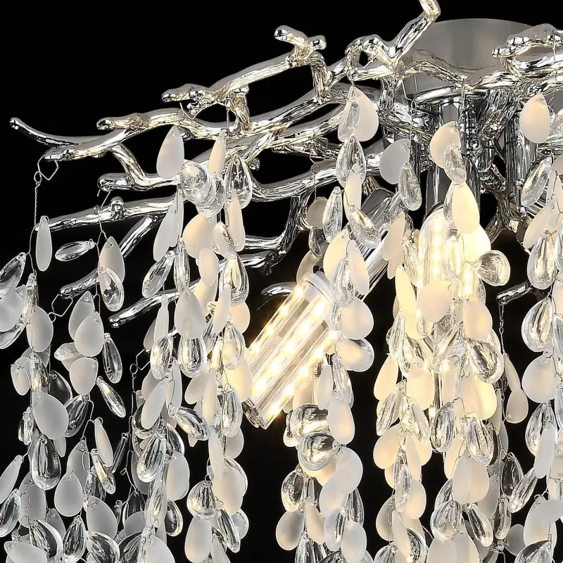 Previzualizare 2: Candelabru Cristal WILLOW, 5x E14, Diametru 50cm, Crom