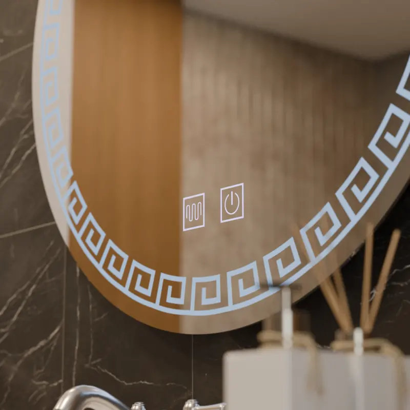 Previzualizare 2: Oglinda LED Rotunda, 70cm, Orhina Touch, Sistem Dezaburire, Dimabila