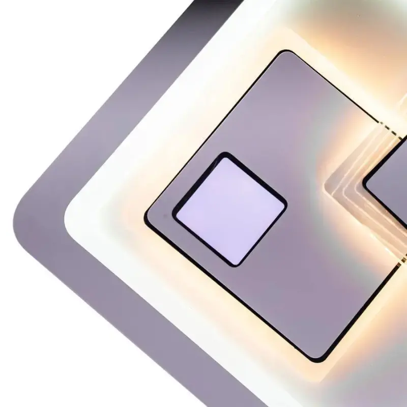 Previzualizare 4: Lustra LED KEREN 33W, Patrata, lumina Rece/Calda/Neutra 3000K/4000K/6000K, Alb, Metal si Acril