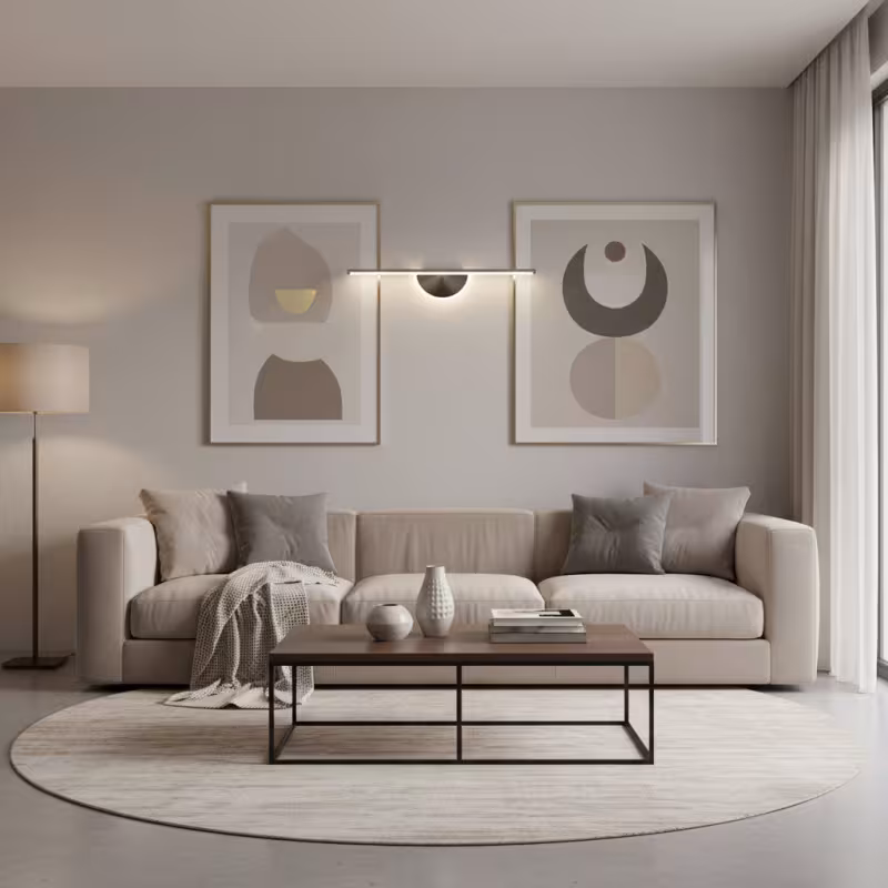 Previzualizare 2: Aplica LED Decorativa BARAM, 21W, 60cm, Lumina Calda / Neutra/ Rece, Negru, Metal si Acril