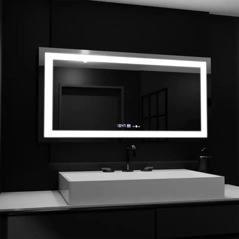 Previzualizare 2: Oglinda LED Rectangulara, 160x80cm, Verite MotionGlow Marcello, Sistem Dezaburire, Ceas & Termometru, Dimabila