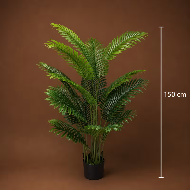 Previzualizare 4: Planta Artificiala Tip Palmier Areca, 15 frunze, 150 cm, Verde