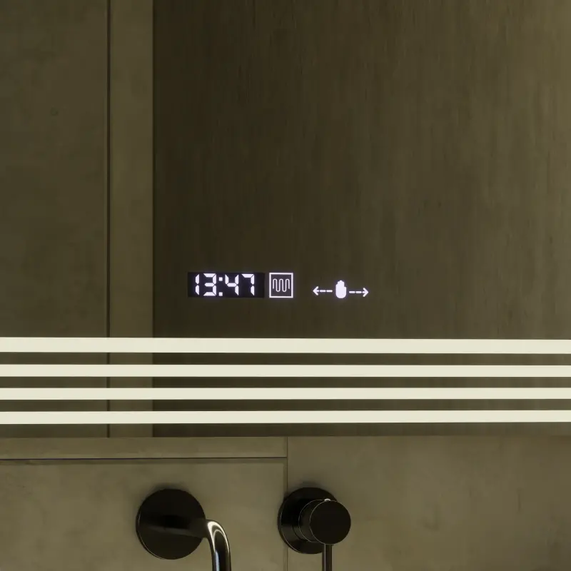 Previzualizare 2: Oglinda LED Rectangulara, 120x80cm, Venezia Senzor MotionGlow Marcello, Sistem Dezaburire, Ceas & Termometru, Dimabila