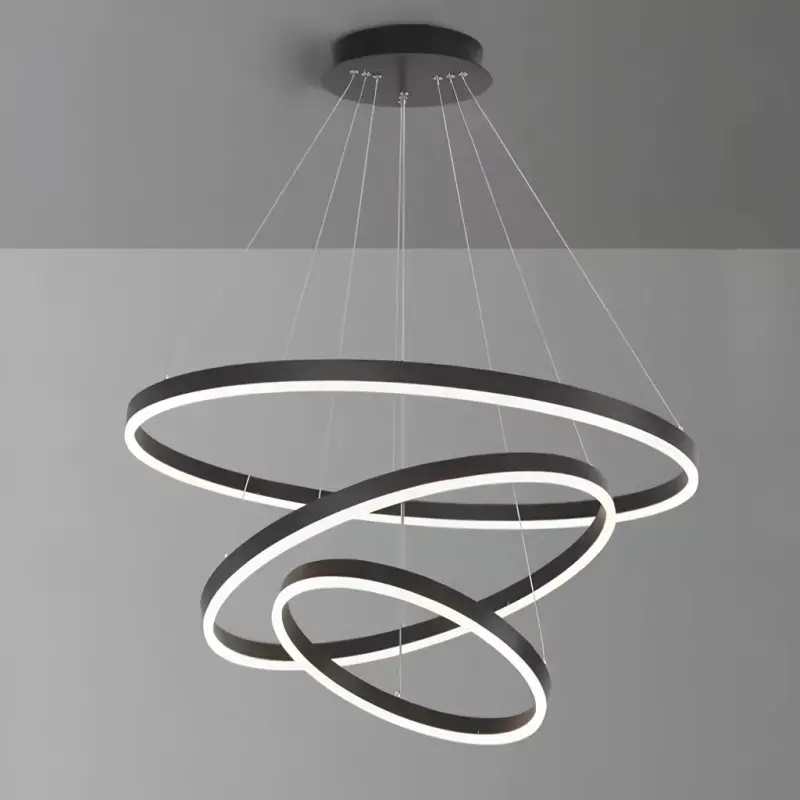 Previzualizare 3: Lustra LED suspendata PAGANO 95W, Lumina Rece/Calda/Neutra, Negru, Inaltime Reglabila