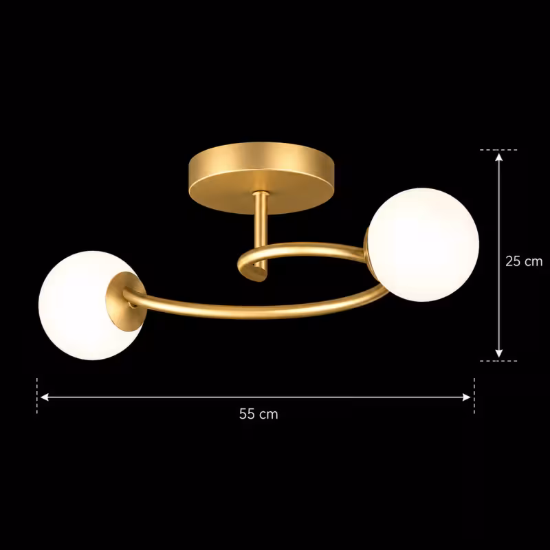 Previzualizare 4: Lustra LED si cristal ORBIT, 55cm, 2xE27, Globuri, Auriu