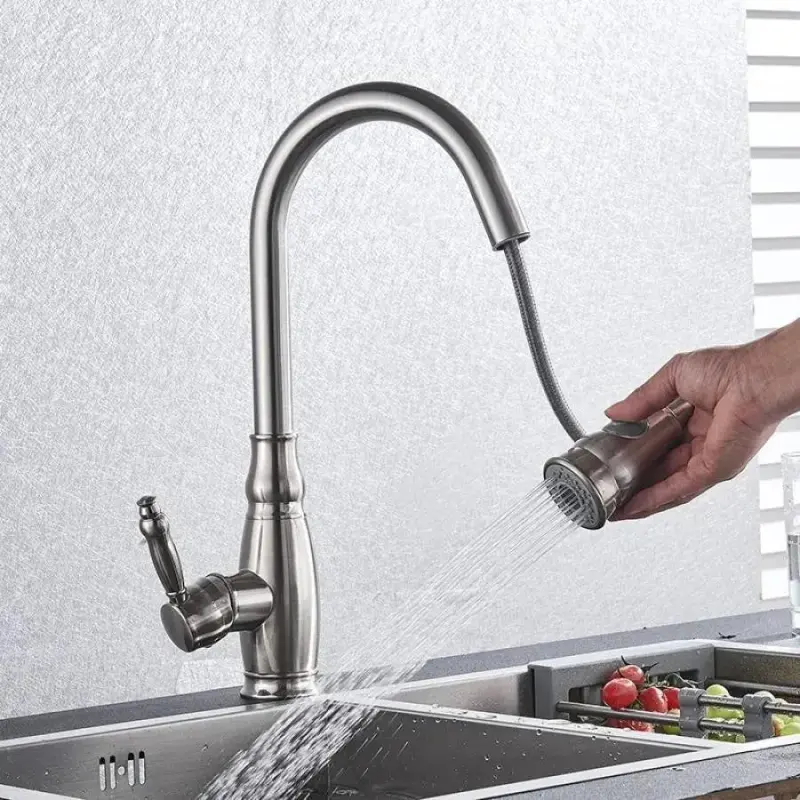 Previzualizare 3: Baterie Bucatarie cu Dus Extractibil, Inox SUS304, Satinat, YSQ/105