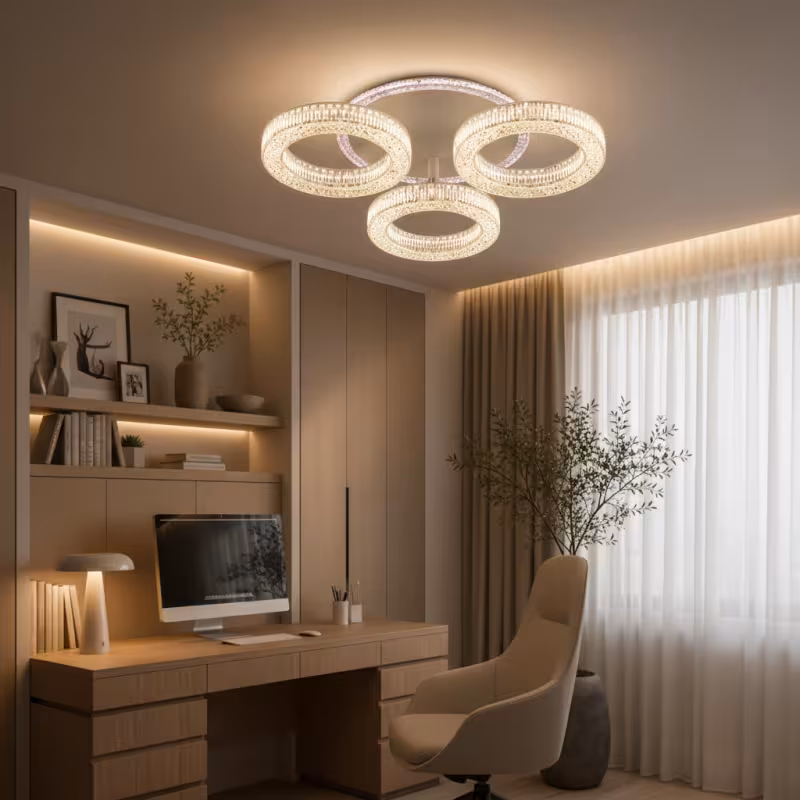 Previzualizare 3: Lustra LED RONDA Nobile cu telecomanda 46W, 3 Cercuri, lumina Rece/Calda/Neutra, Dimabila, Alb