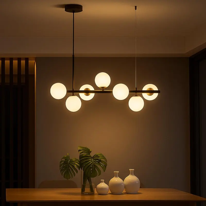 Previzualizare 2: Lustra cu bec moderna LOFT Pavilion, 7x G9, Negru, Metal, Inaltime Reglabila