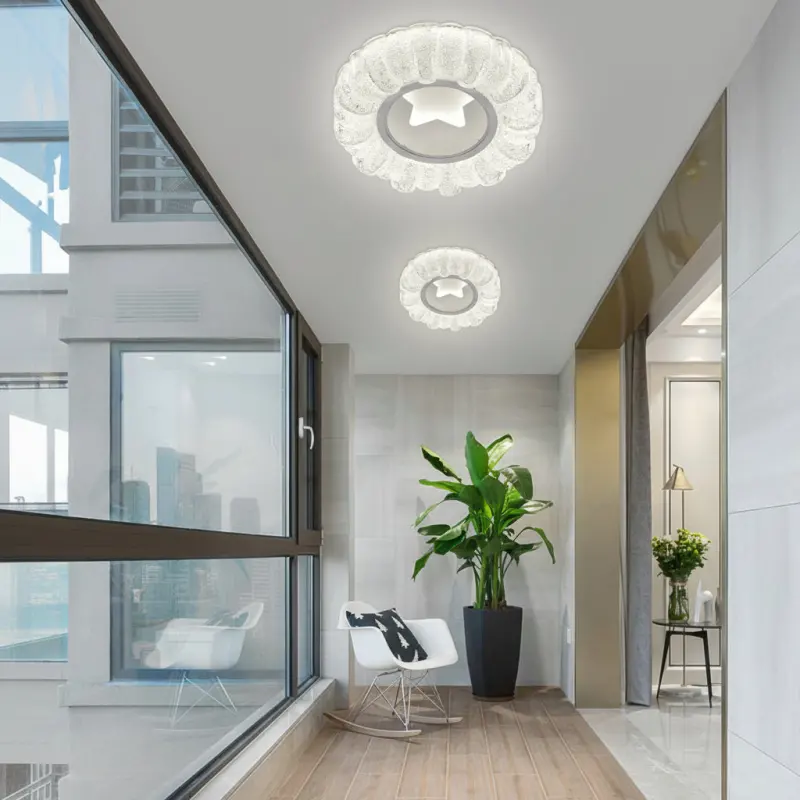 Previzualizare 3: Lustra LED STARR Petito, 21W, Diametru 19cm, Lumina Calda/Neutra/Rece, Alb, Metal si Cristal