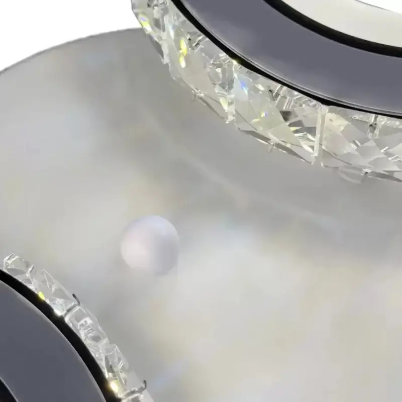 Previzualizare 2: Lustra LED cu telecomanda si cristal NOVA ROTONDA 34W, 2 Cercuri, lumina Rece/Calda/Neutra, Alb