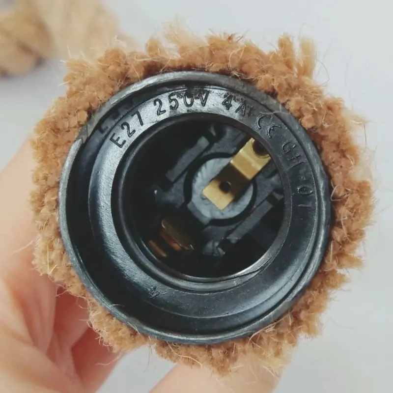 Previzualizare 4: Lustra Vintage LV103/130, 1xE27, Rustic, Sfoara si Metal, 130cm, Suport Negru