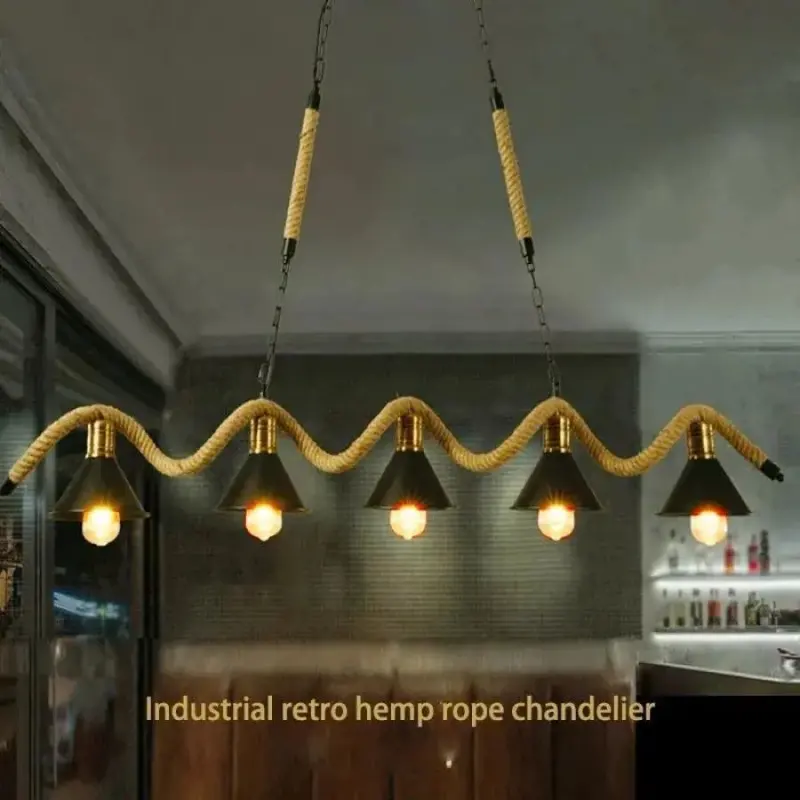 Previzualizare 3: Lustra Franghie, 5xE27, Maro, Metal si Sfoara LV570/5BK