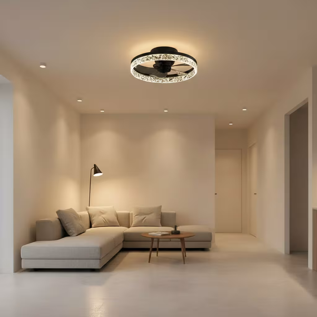 Lustra LED VEYA cu Telecomanda, 38W, D50cm, Lumina Rece/Neutra/Calda, Metal si Plastic, Negru