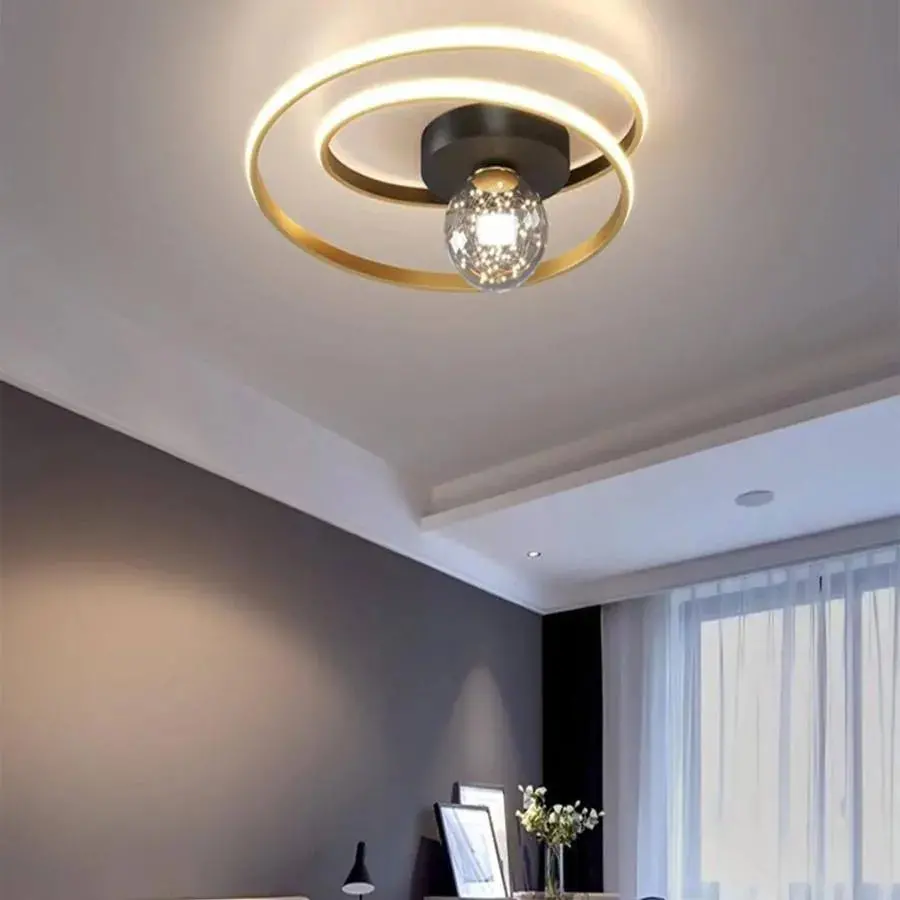 Lustra LED cu telecomanda ISELIN 96W, lumina Rece/Calda/Neutra, Dimabila, Auriu