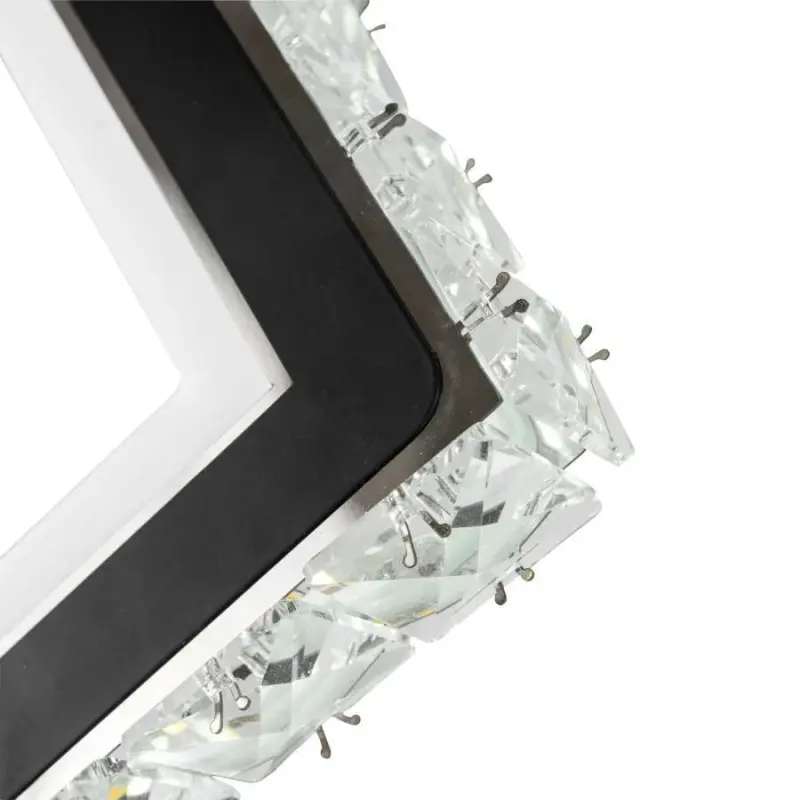 Previzualizare 2: Aplica LED TERRANO cu Cristale, Patrat, 24W, Lumina Rece/Calda/Neutra, Negru & Inox