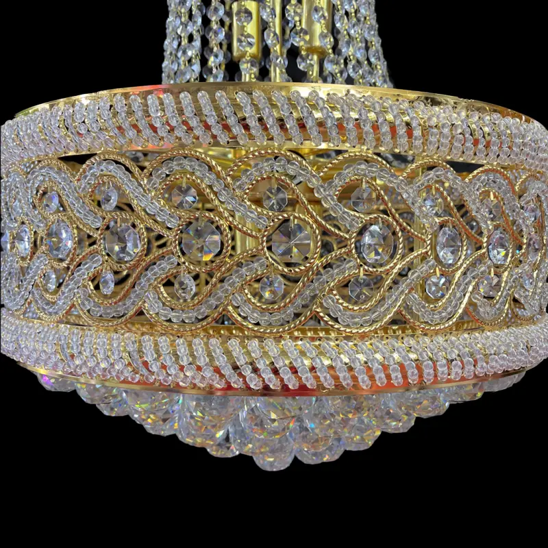 Previzualizare 2: Candelabru Cristal CC718/400, 11x E14, Diametru 40cm, Auriu Lucios