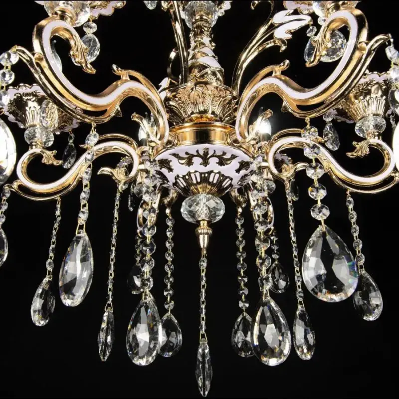 Previzualizare 3: Candelabru Cristal Luciano, 6xE14, Auriu, Metal si Cristal