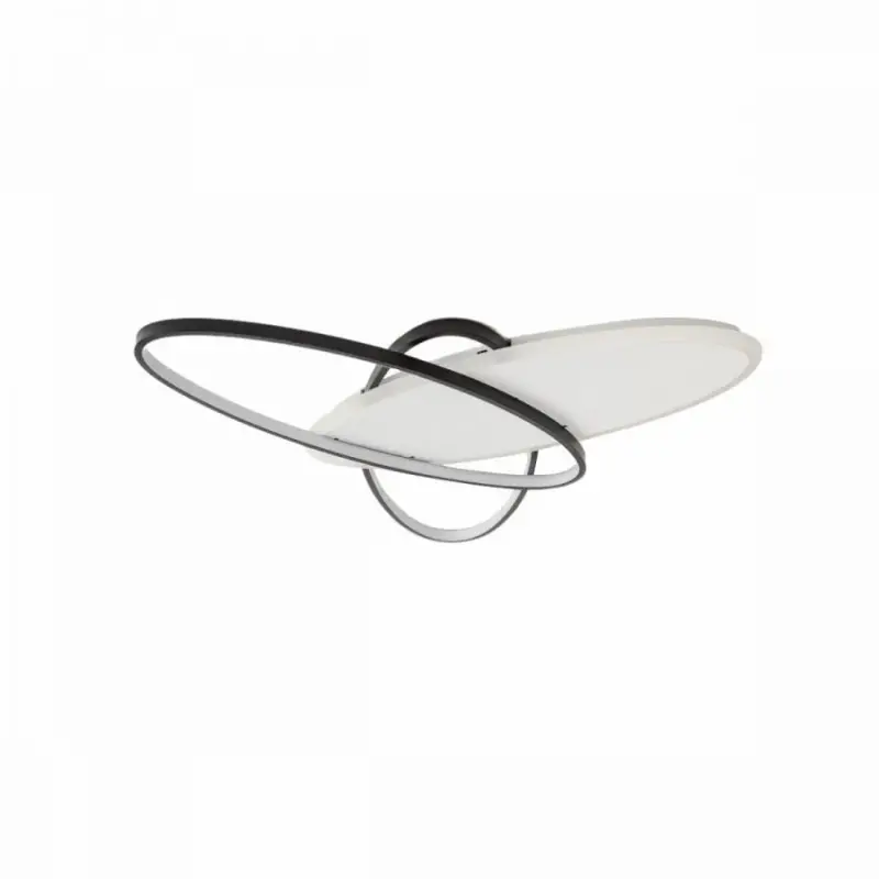 Previzualizare 3: Lustra LED cu telecomanda LIGURIA 77W, 3 Ovale, lumina Rece/Calda/Neutra, Dimabila, Negru Alb