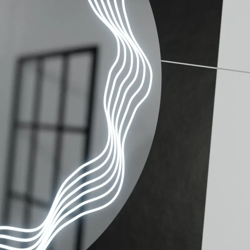 Previzualizare 2: Oglinda LED Rotunda 60cm, Flusso Touch, Sistem Dezaburire, Dimabila