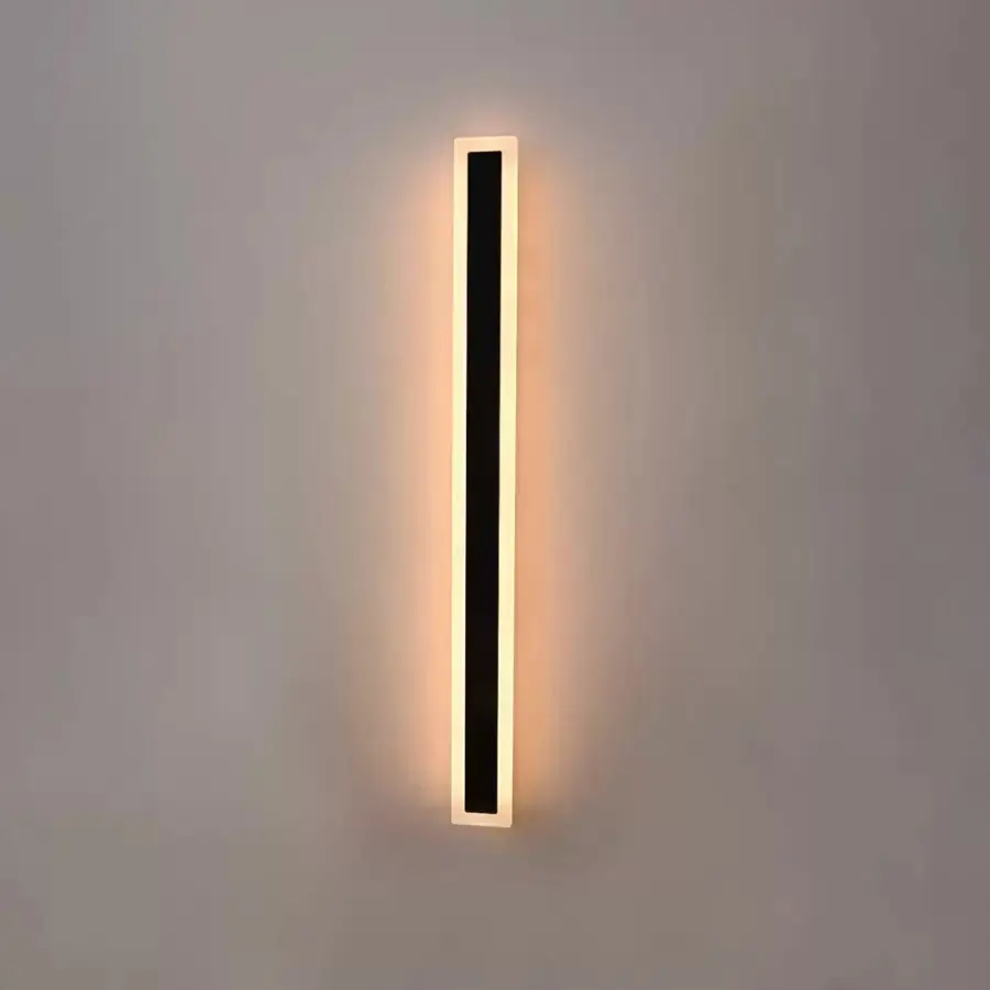 Aplica LED de Exterior Mack, Lungime 90cm, 10W, IP65, Metal, Liniar, Negru