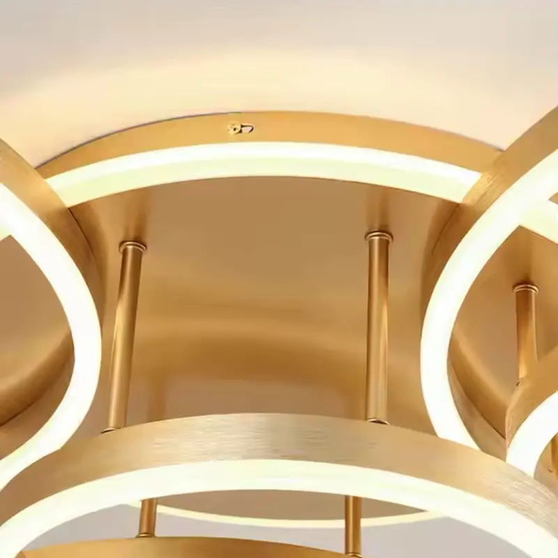 Previzualizare 2: Lustra LED cu telecomanda RIGA LILITH 68W, 3 Cercuri, lumina Rece/Calda/Neutra, Dimabila, Auriu Lucios