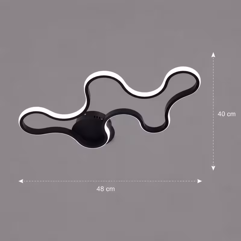 Previzualizare 4: Lustra LED cu telecomanda ORMS Eleganza, 3000K/4000K/6000K, 56W, Metal si Plastic, Negru