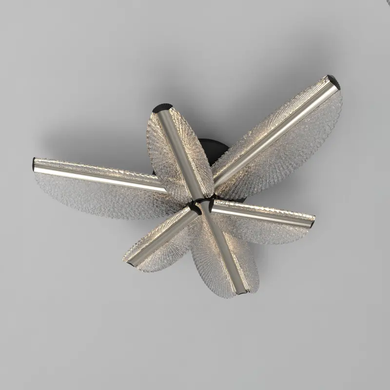 Previzualizare 4: Lustra LED cu Telecomanda TULLIO 67W, 6 Petale, lumina Rece/Calda/Neutra, Dimabila, Negru